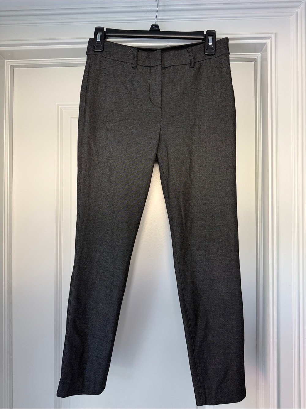 Express Slim Skinny Mid Rise Dress Pants in Charcoal Gray